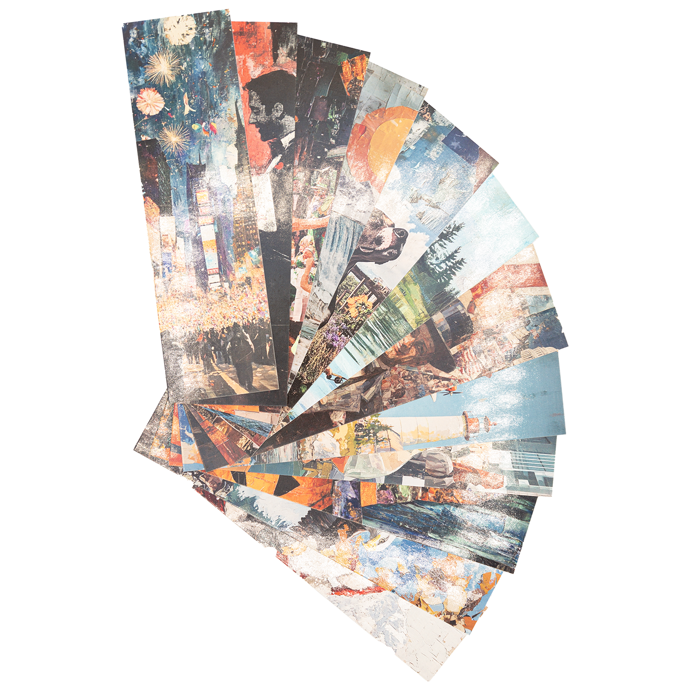 Monthly Calendar Bookmarks - Artistic Collage